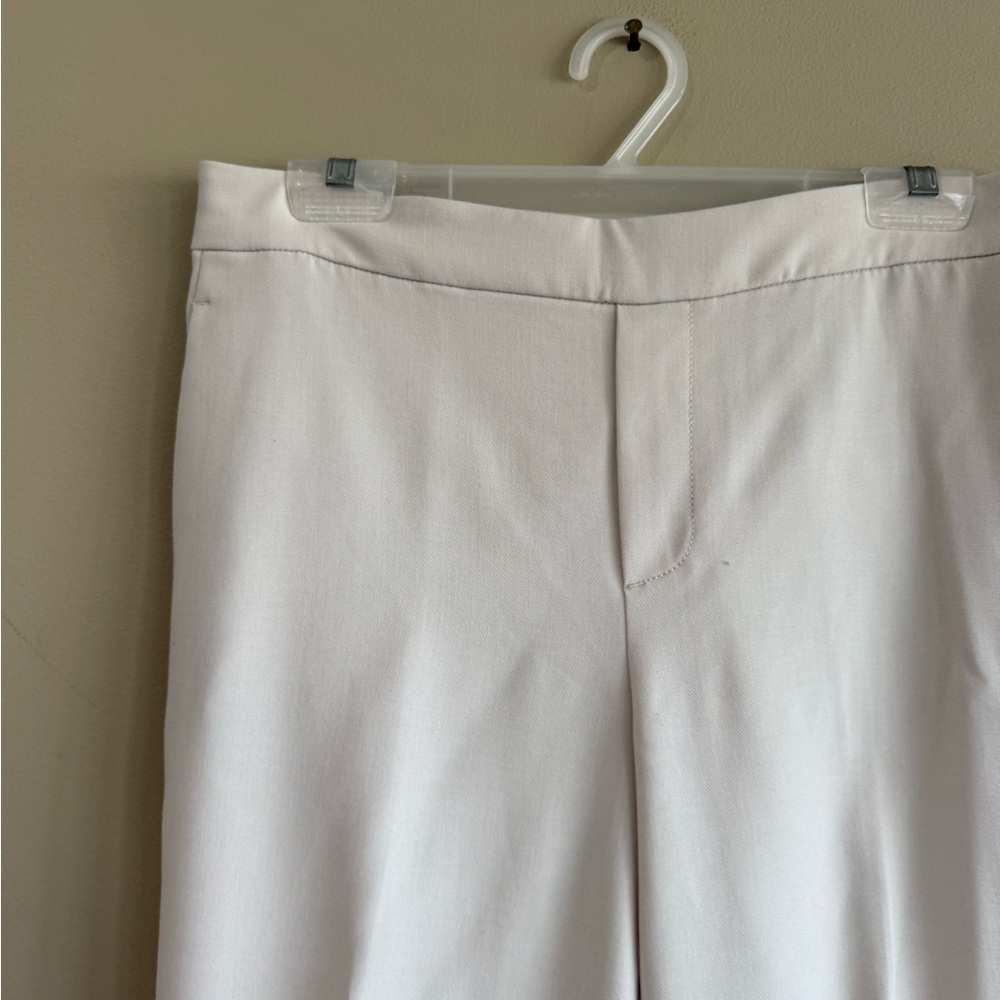 Old Navy Cream Dress Pants Straight-Leg Flat-Front Elastic Waist - Picture 5 of 8